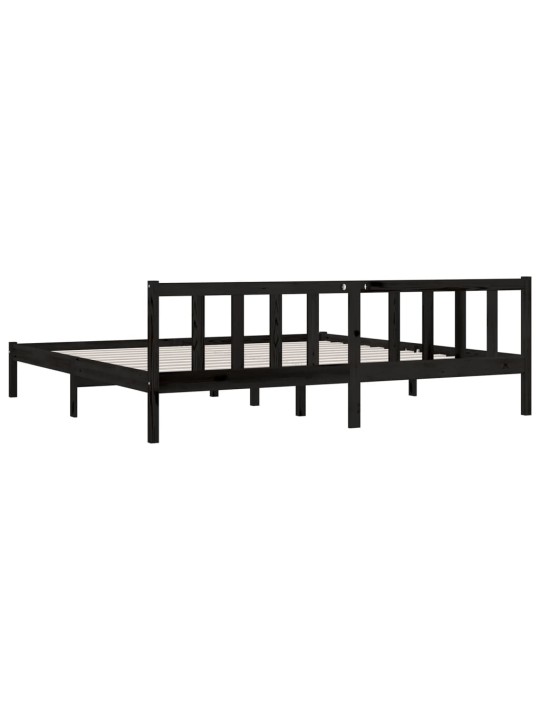 Rám postele černý masivní borové dřevo 200 x 200 cm