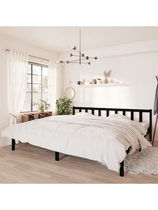 Rám postele černý masivní borové dřevo 200 x 200 cm