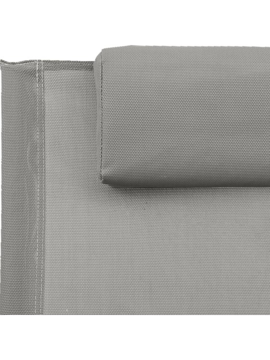 Zahradní lehátko s polštářem ocel a textilen šedé