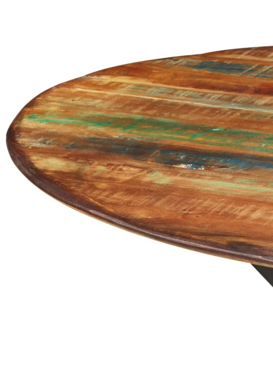 Jídelní stůl Ø 110 x 78 cm masivní recyklované dřevo a ocel