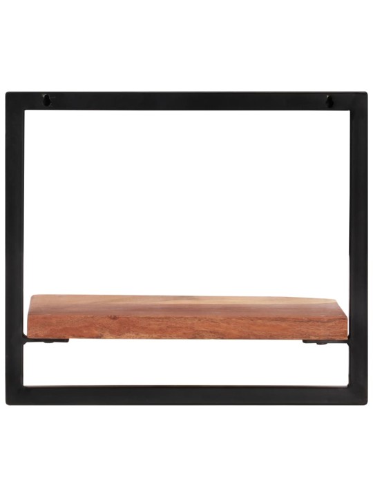 Nástěnné police 2 ks 40 x 24 x 35 cm masivní akácie a ocel