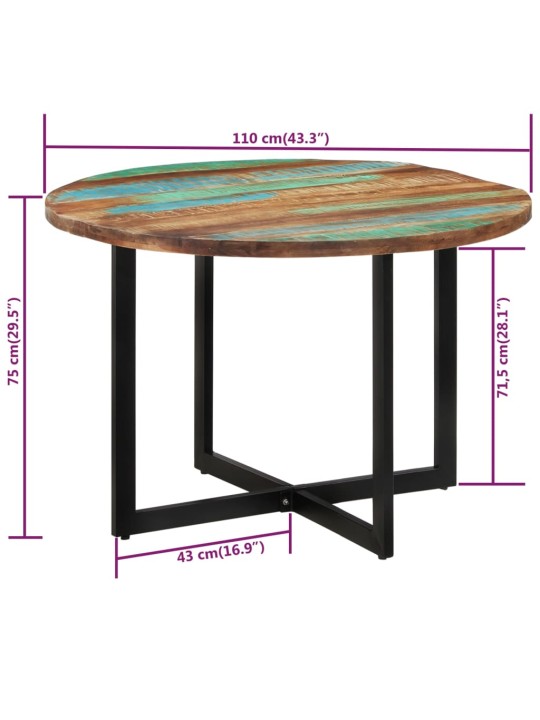 Jídelní stůl 110 x 75 cm masivní recyklované dřevo