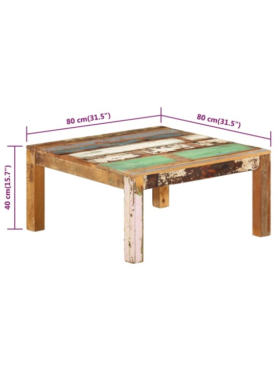 Konferenční stolek 80 x 80 x 40 cm masivní recyklované dřevo