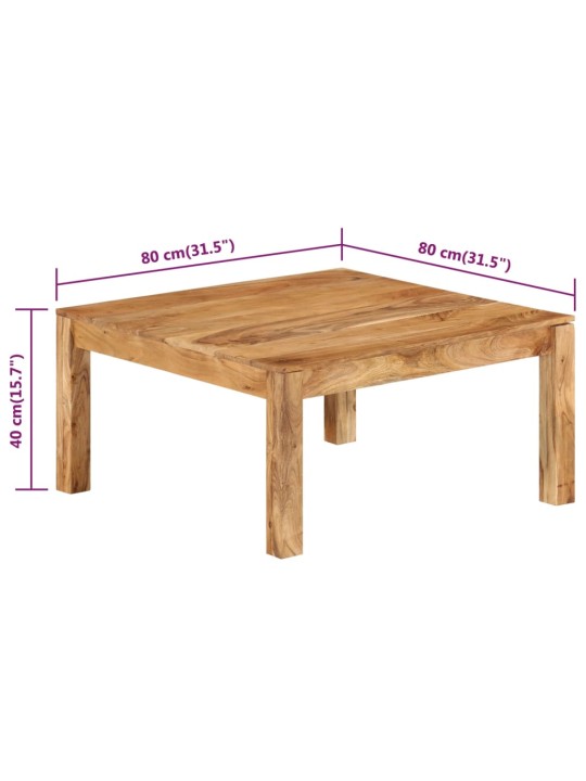 Konferenční stolek 80 x 80 x 40 cm masivní akáciového dřevo
