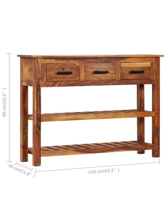 Příborník se 3 zásuvkami 110x30x80 cm masivní akáciové dřevo