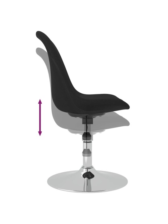 Otočné jídelní židle 4 ks černé textil
