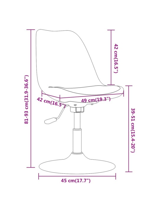 Otočné jídelní židle 4 ks krémové textil