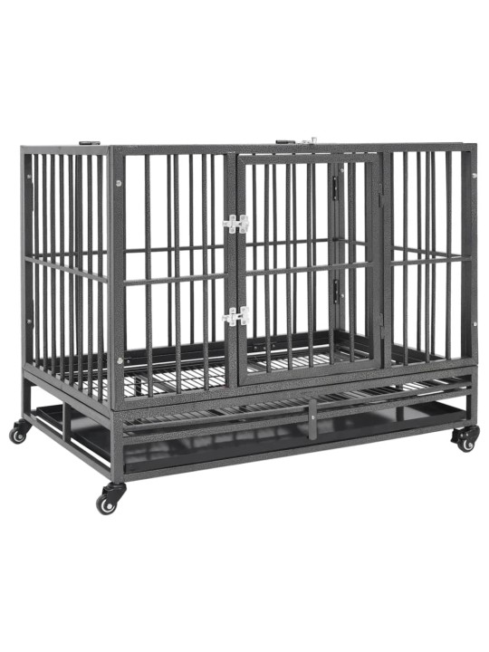 Klec pro psy s kolečky ocel 92 x 62 x 76 cm