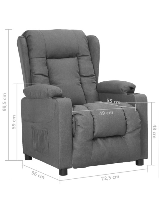 Polohovací křeslo světle šedé textil