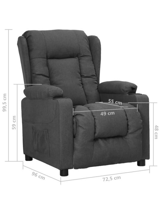 Polohovací křeslo tmavě šedé textil