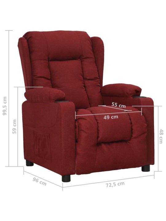 Polohovací křeslo vínové textil