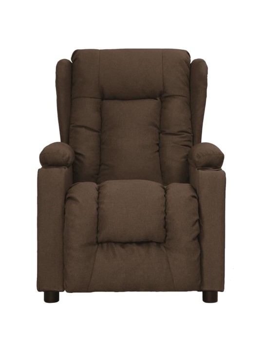Polohovací křeslo hnědé textil