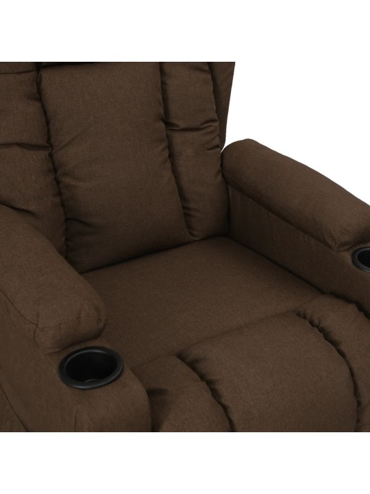 Polohovací křeslo hnědé textil