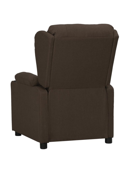 Polohovací křeslo tmavě hnědé textil
