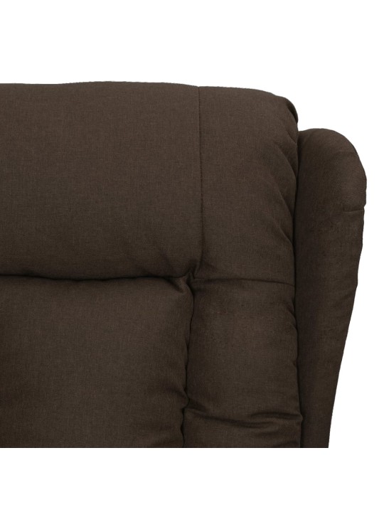 Polohovací křeslo tmavě hnědé textil