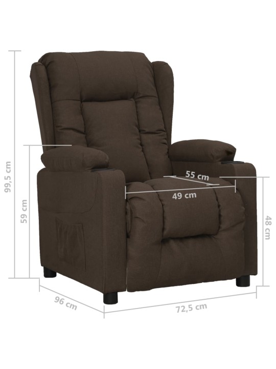 Polohovací křeslo tmavě hnědé textil