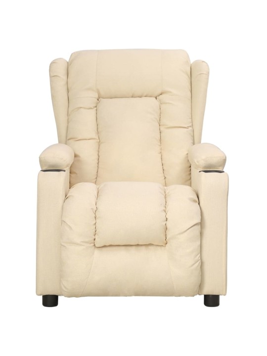 Polohovací křeslo krémové textil