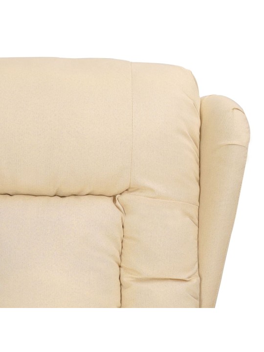 Polohovací křeslo krémové textil