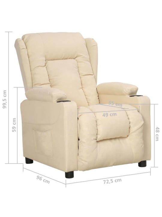 Polohovací křeslo krémové textil