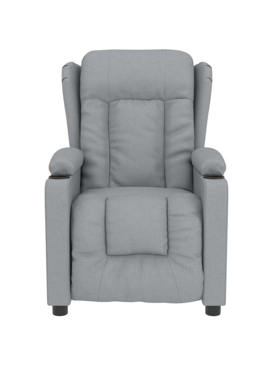 Masážní křeslo světle šedé textil