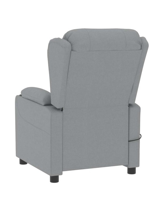 Masážní křeslo světle šedé textil