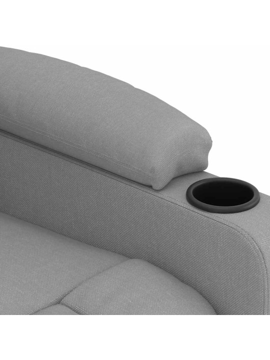 Masážní křeslo světle šedé textil