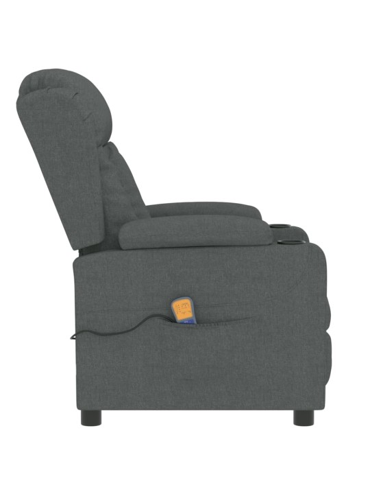 Masážní křeslo tmavě šedé textil