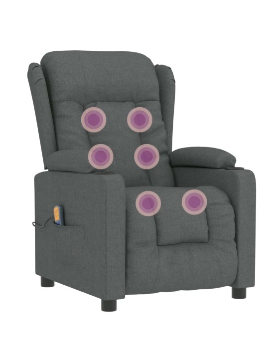 Masážní křeslo tmavě šedé textil