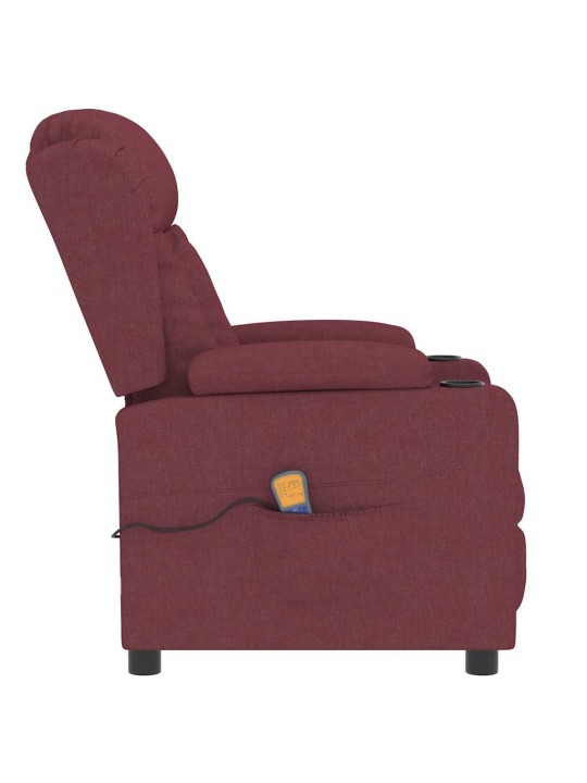 Masážní křeslo vínové textil