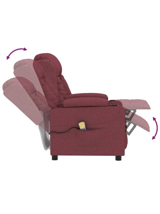 Masážní křeslo vínové textil