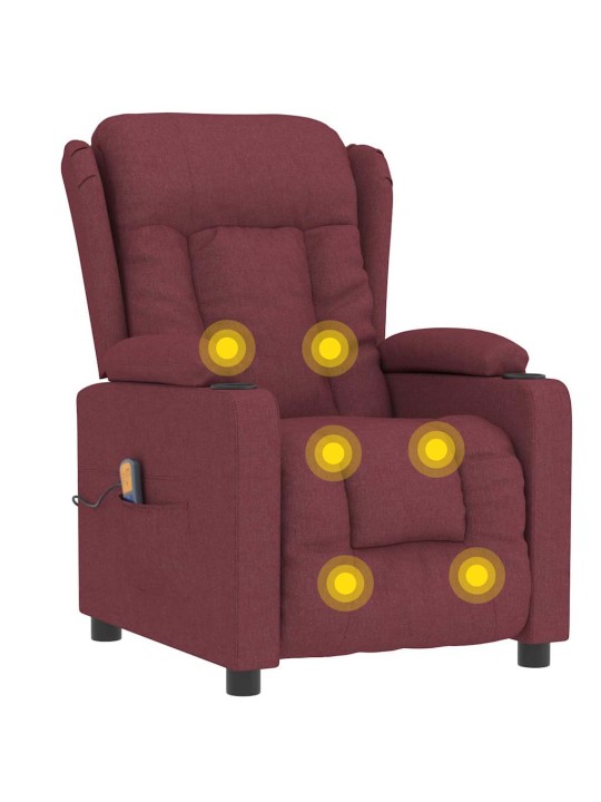 Masážní křeslo vínové textil