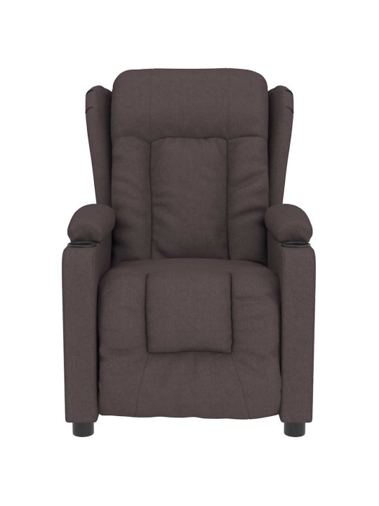 Masážní křeslo tmavě hnědé textil