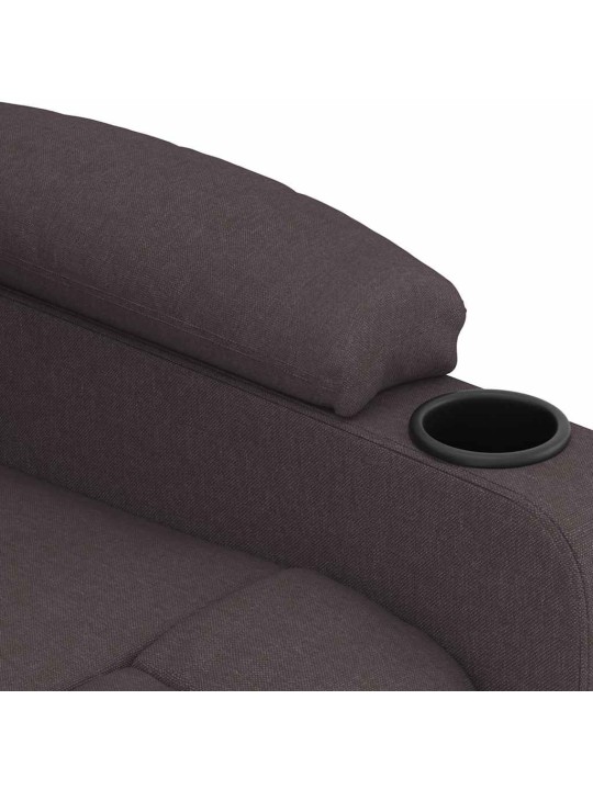 Masážní křeslo tmavě hnědé textil