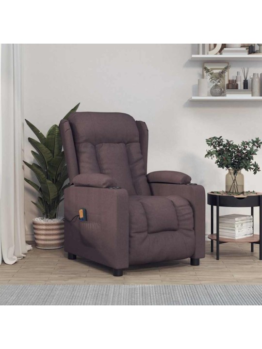 Masážní křeslo tmavě hnědé textil