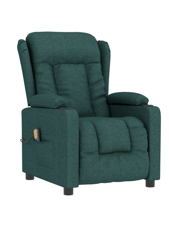 Masážní křeslo tmavě zelené textil