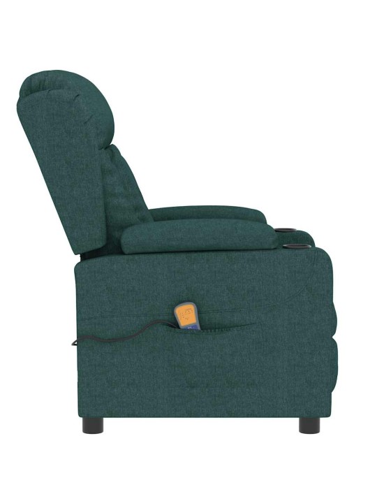 Masážní křeslo tmavě zelené textil