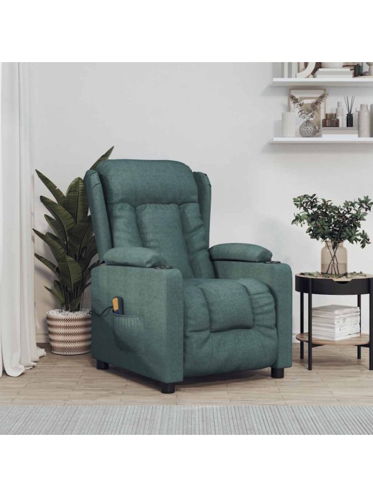 Masážní křeslo tmavě zelené textil