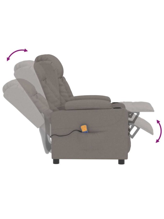 Masážní křeslo taupe textil
