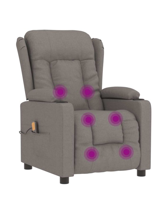 Masážní křeslo taupe textil