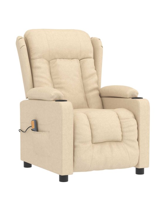 Masážní křeslo krémové textil