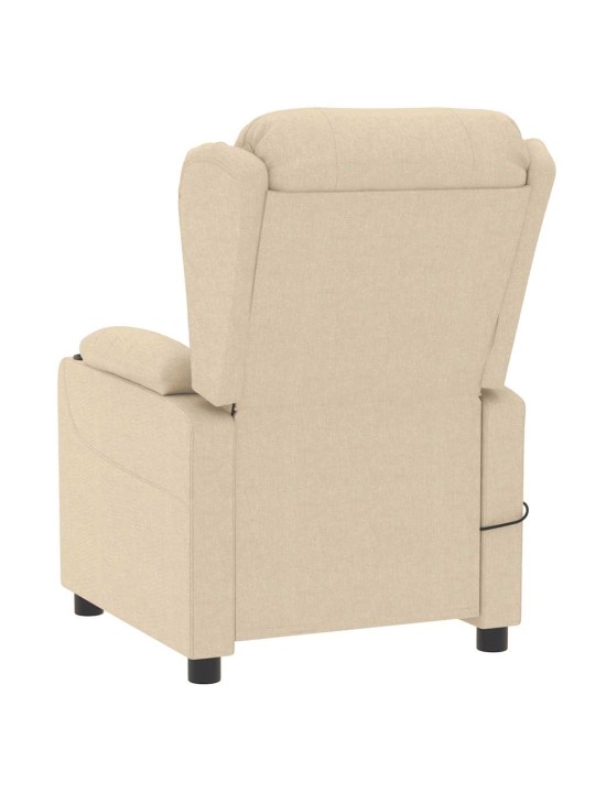 Masážní křeslo krémové textil
