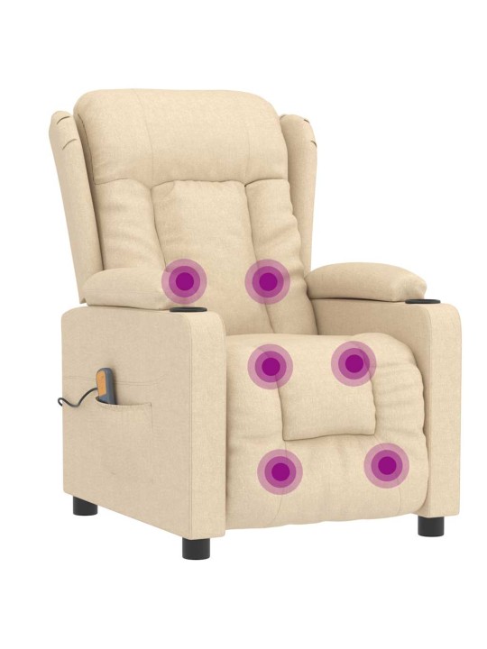 Masážní křeslo krémové textil
