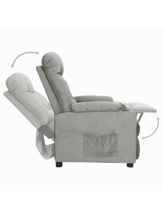 Polohovací křeslo světle šedé textil