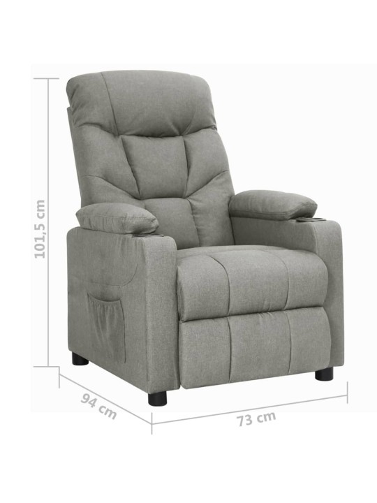 Polohovací křeslo světle šedé textil