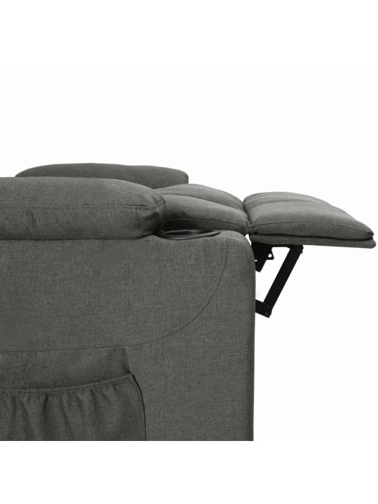 Polohovací křeslo tmavě šedé textil