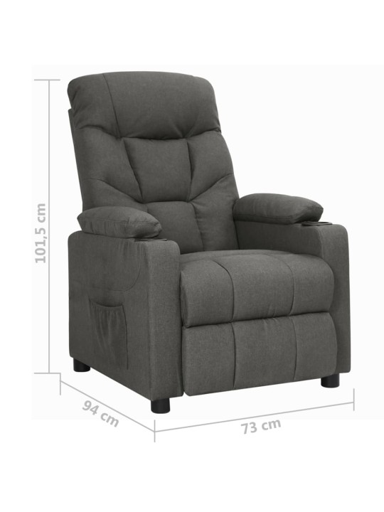 Polohovací křeslo tmavě šedé textil