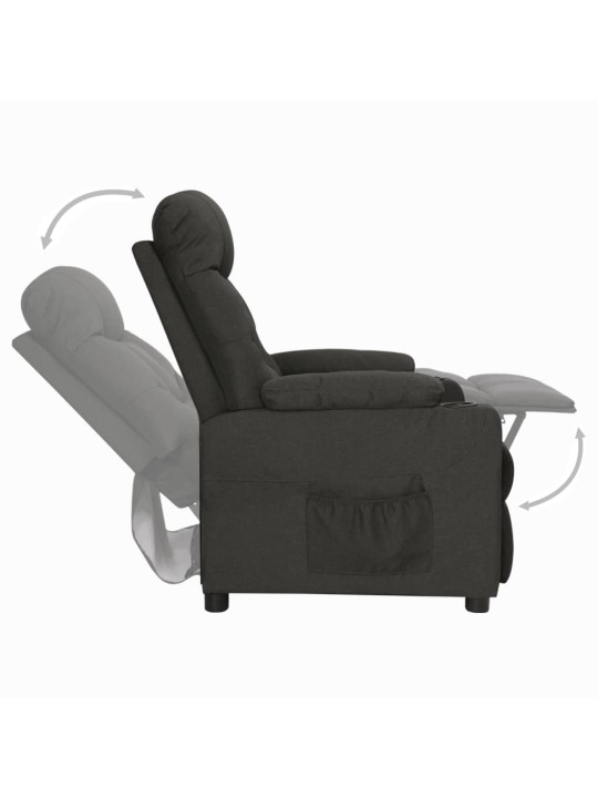 Polohovací křeslo černé textil