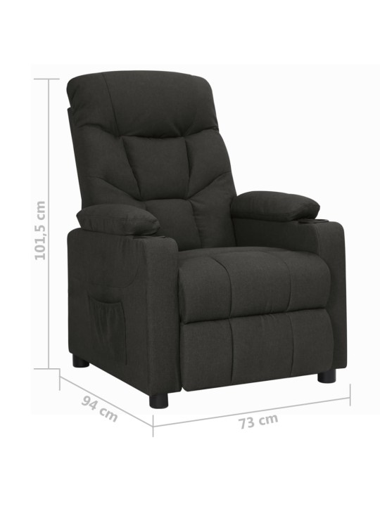 Polohovací křeslo černé textil