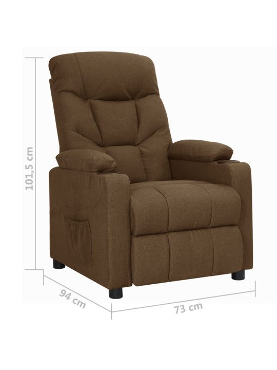 Polohovací křeslo hnědé textil
