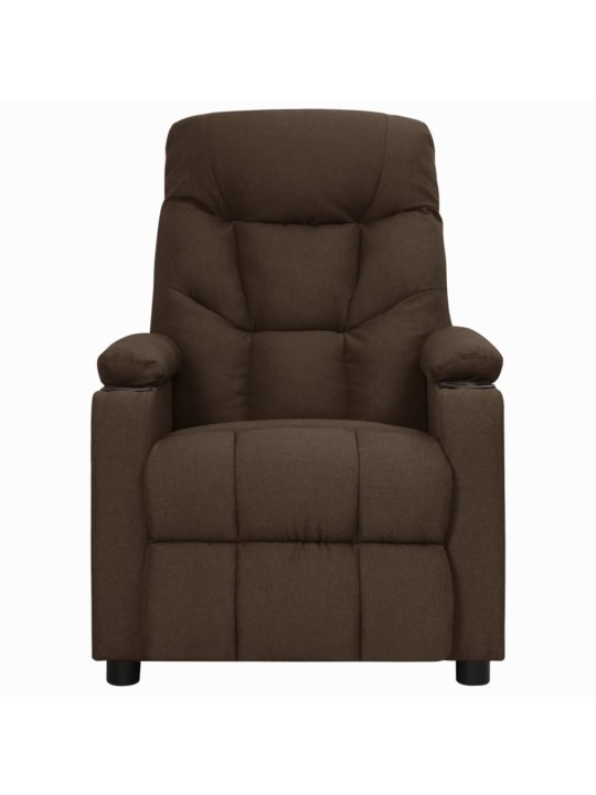 Polohovací křeslo tmavě hnědé textil
